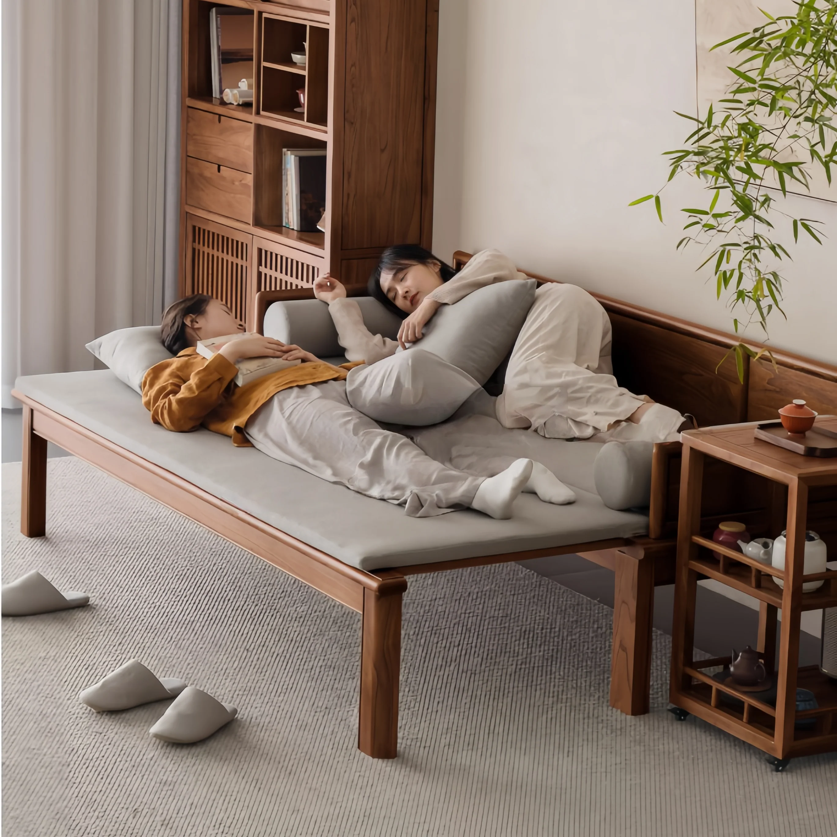 Solid Wood 3-In-1 Arhat Bed with Underneath Storage Drawers - Image 22