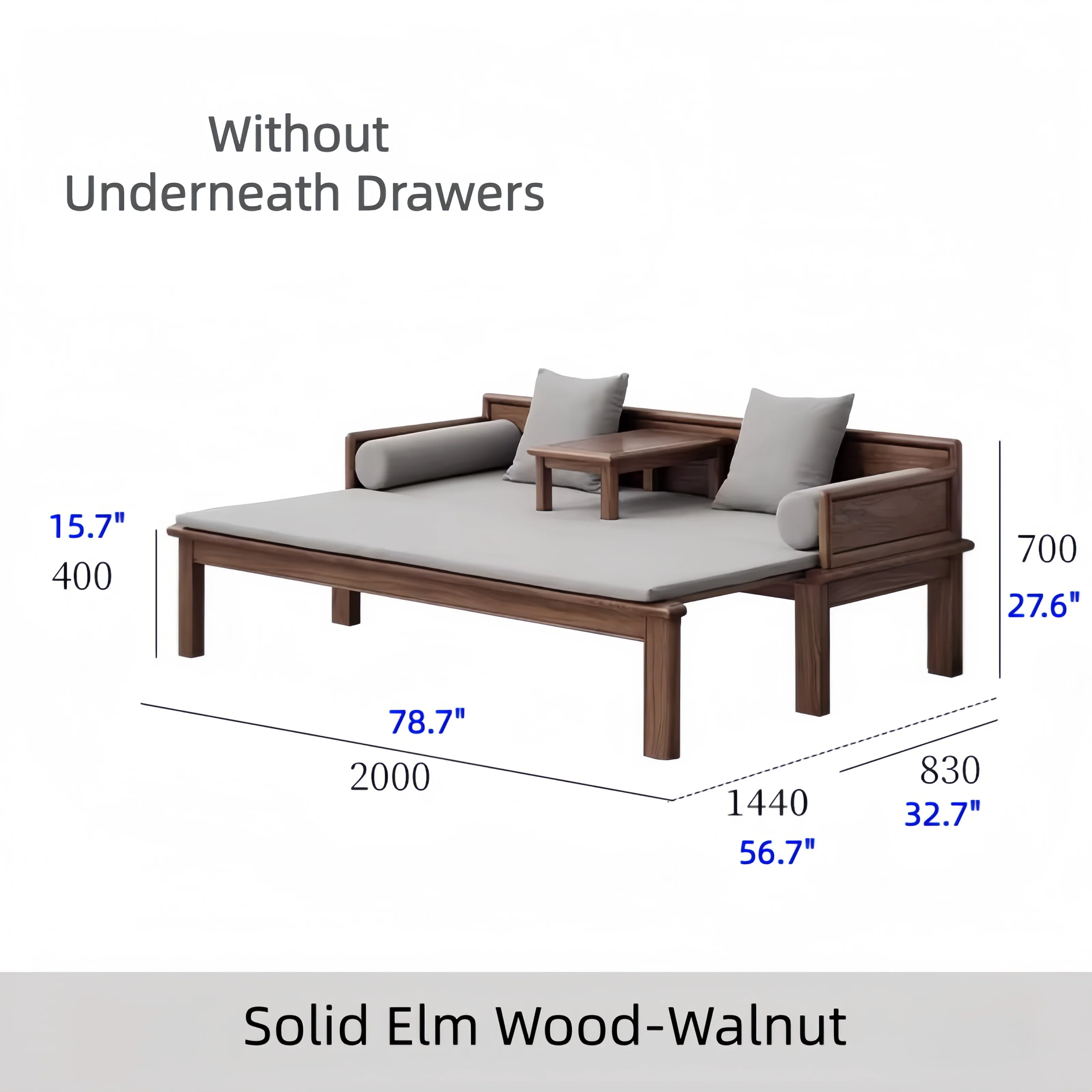 Solid Wood 3-In-1 Arhat Bed with Underneath Storage Drawers - Image 23