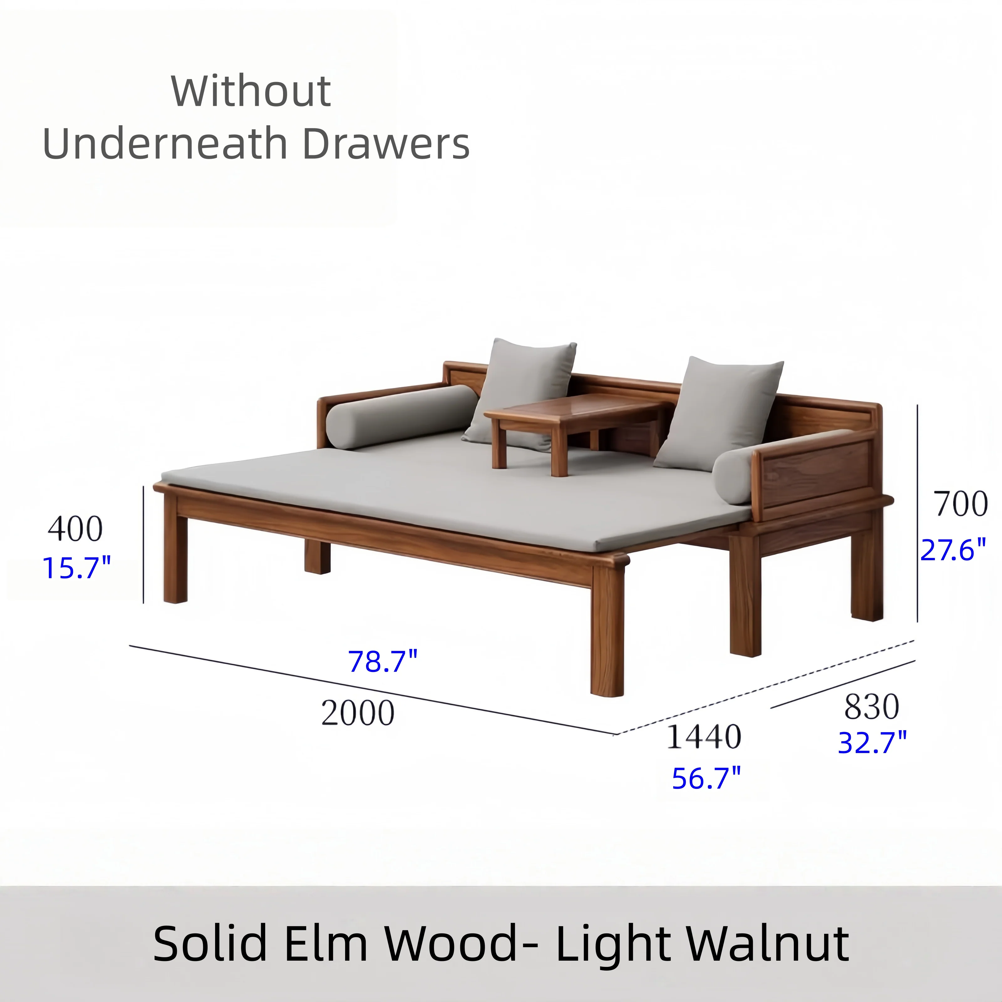 Solid Wood 3-In-1 Arhat Bed with Underneath Storage Drawers - Image 24