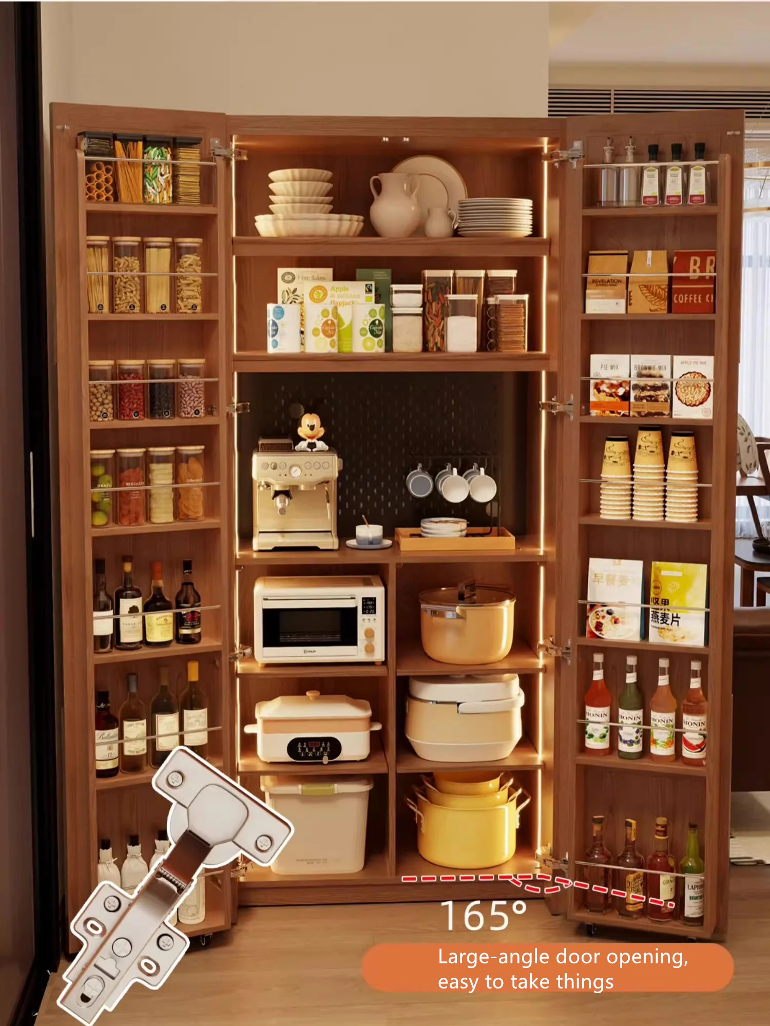 Solid Wood Double Door Kitchen Pantry Cabinet - Image 10