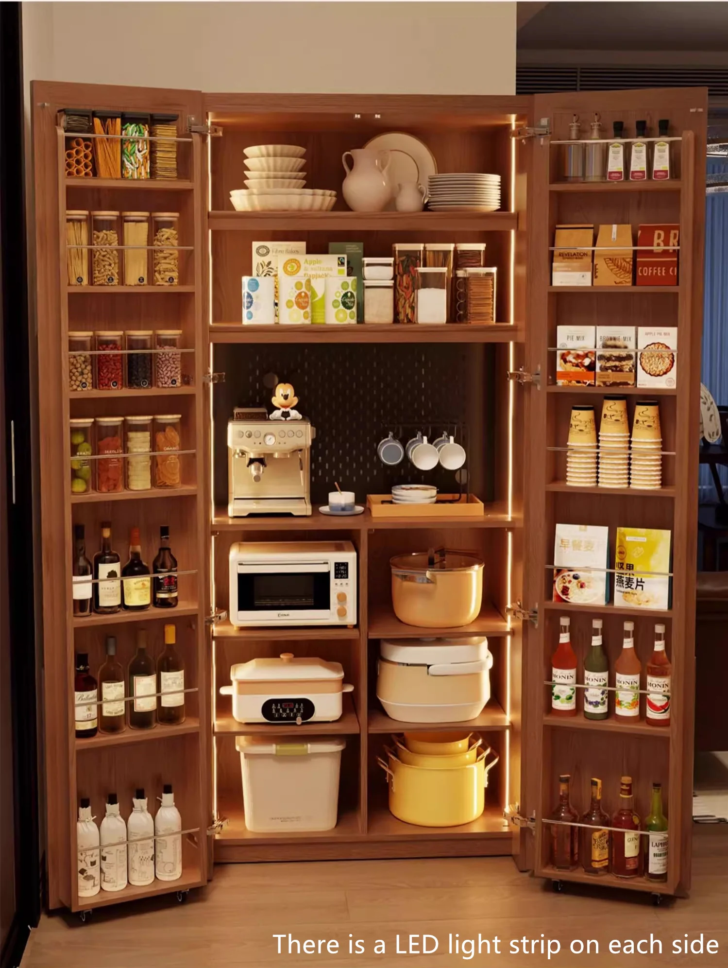Solid Wood Double Door Kitchen Pantry Cabinet - Image 11