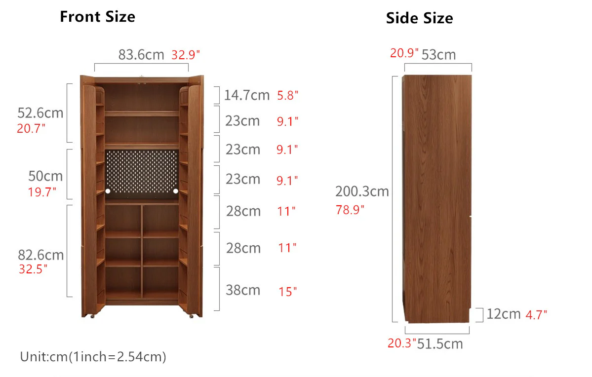 Solid Wood Double Door Kitchen Pantry Cabinet - Image 15