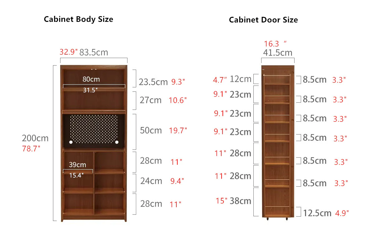 Solid Wood Double Door Kitchen Pantry Cabinet - Image 16