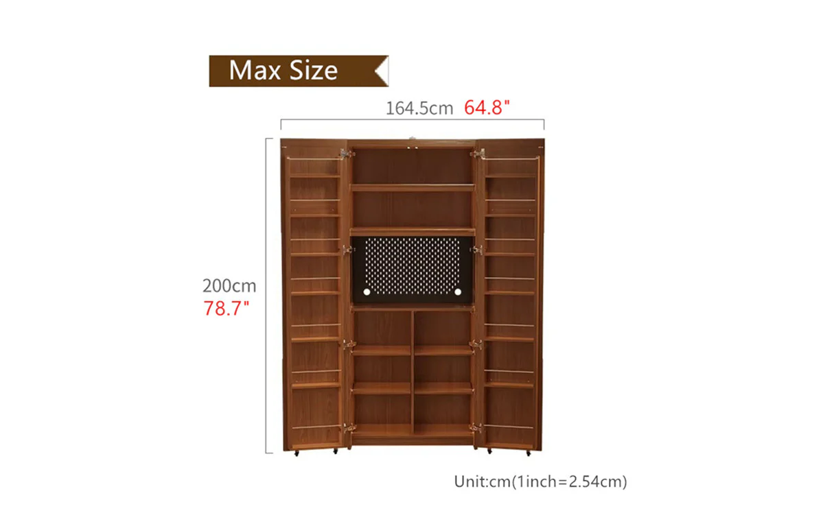 Solid Wood Double Door Kitchen Pantry Cabinet - Image 17