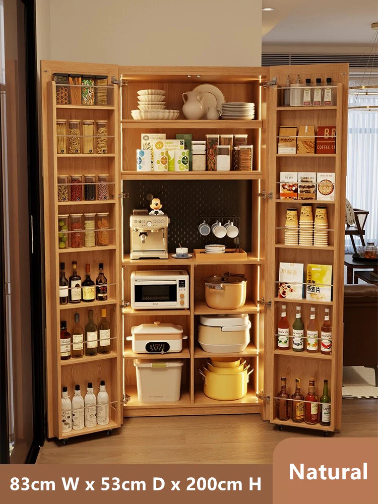 Solid Wood Double Door Kitchen Pantry Cabinet - Image 2