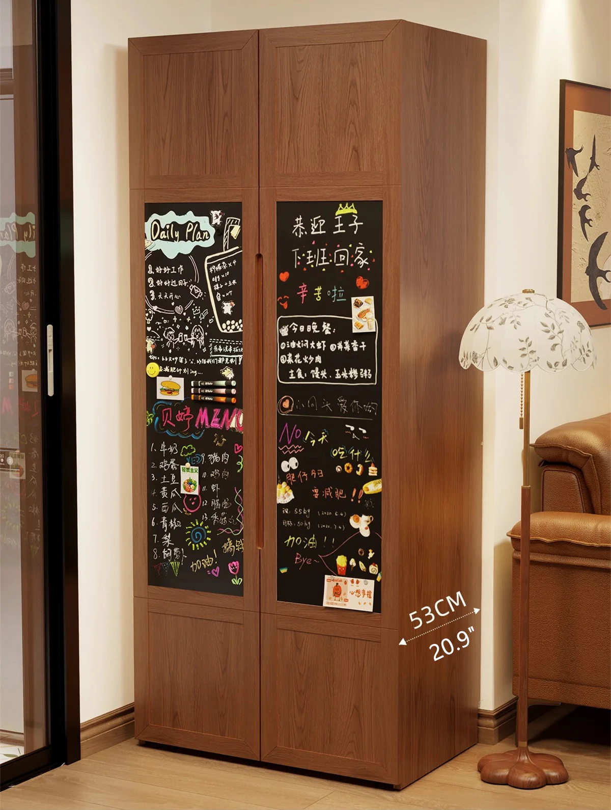 Solid Wood Double Door Kitchen Pantry Cabinet - Image 5