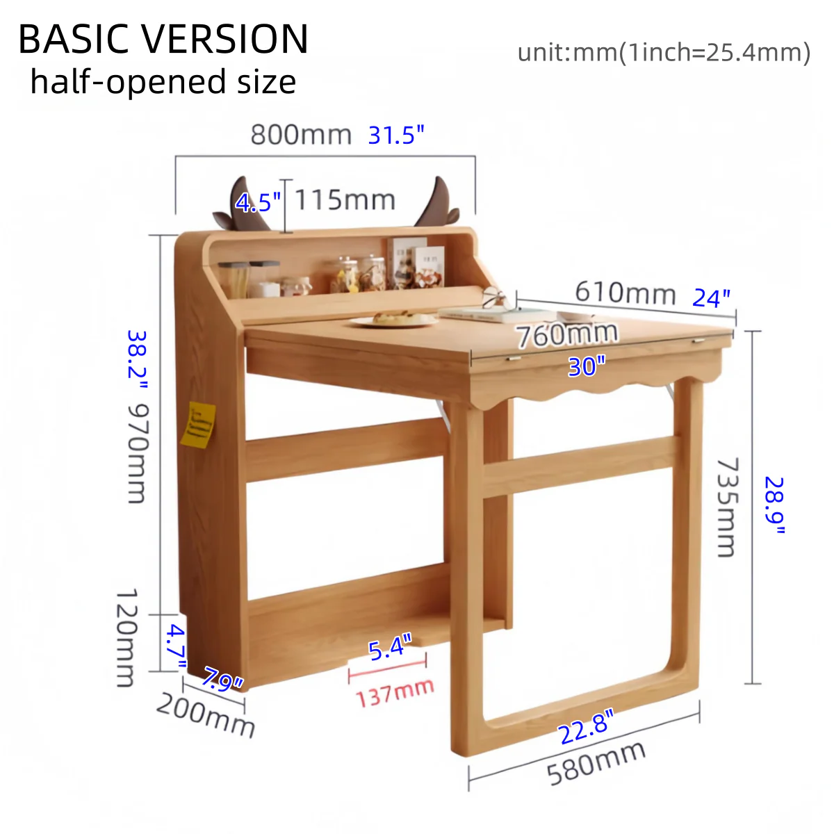 Solid Wood Folding Multifunctional Dining Table for Small Apartments - Image 11