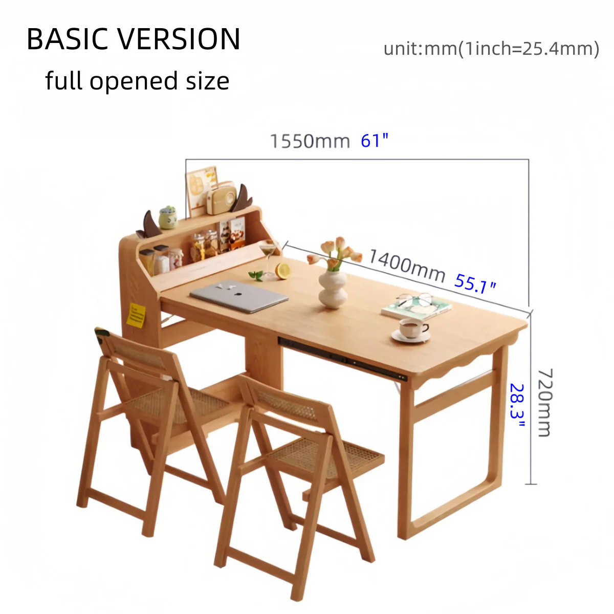 Solid Wood Folding Multifunctional Dining Table for Small Apartments - Image 12