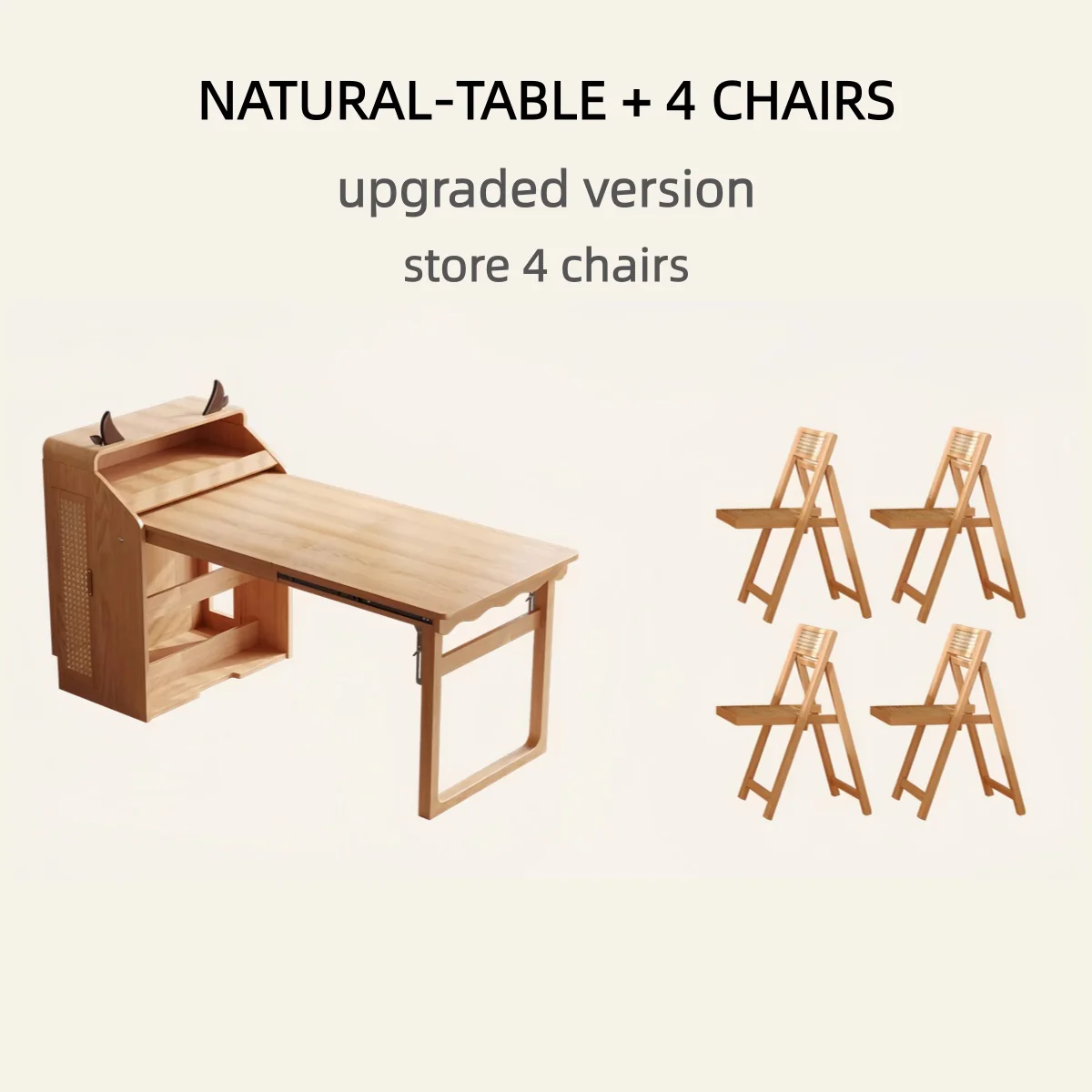 Solid Wood Folding Multifunctional Dining Table for Small Apartments - Image 17