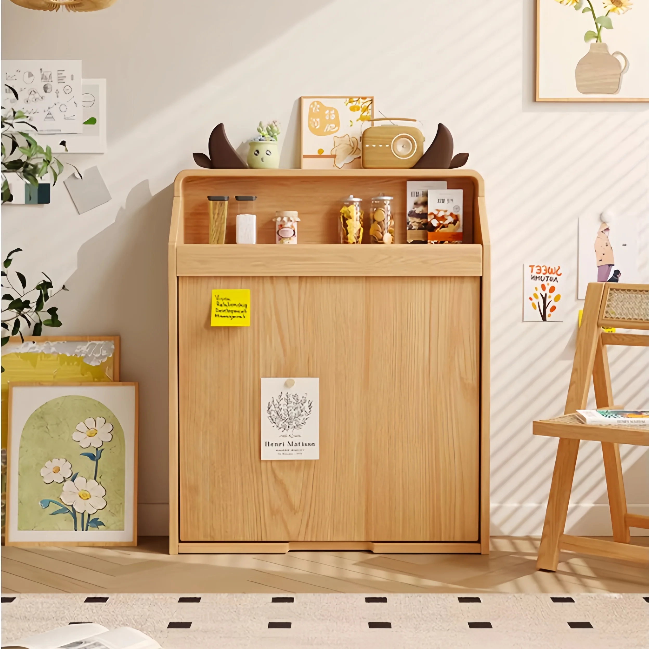 Solid Wood Folding Multifunctional Dining Table for Small Apartments - Image 2
