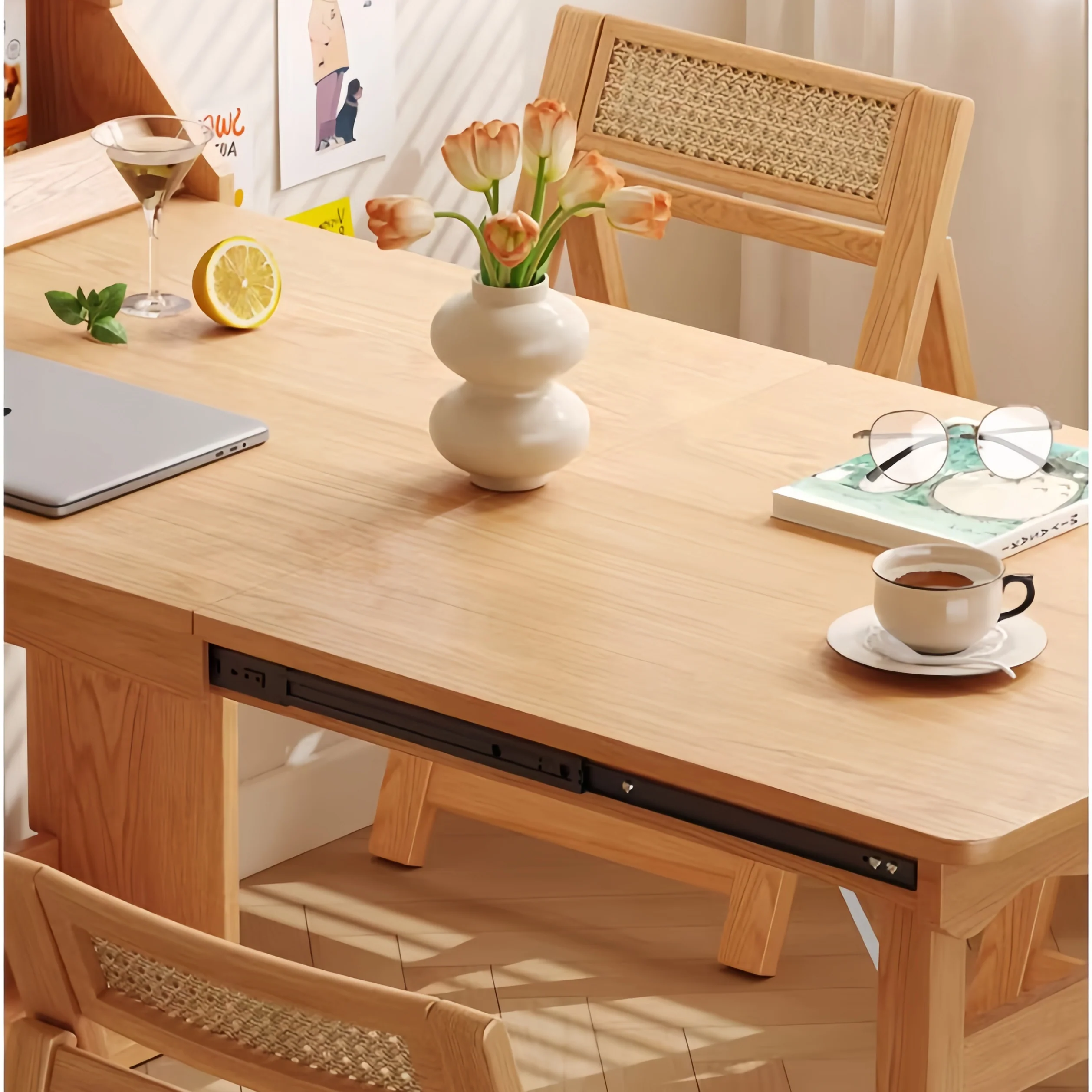 Solid Wood Folding Multifunctional Dining Table for Small Apartments - Image 6