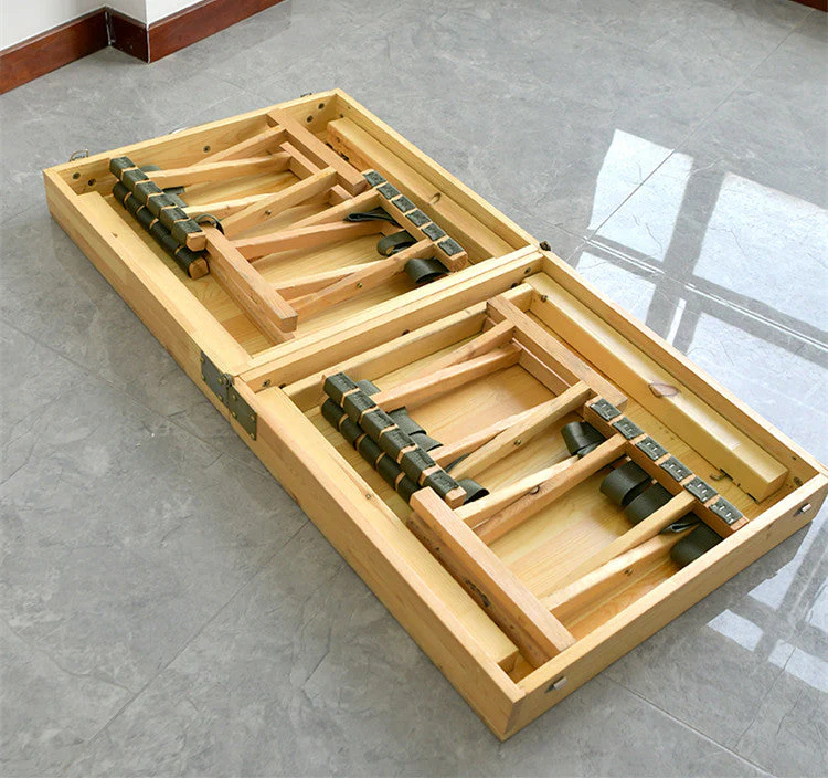 Solid Wood Folding Table with 4 Stools - Image 4