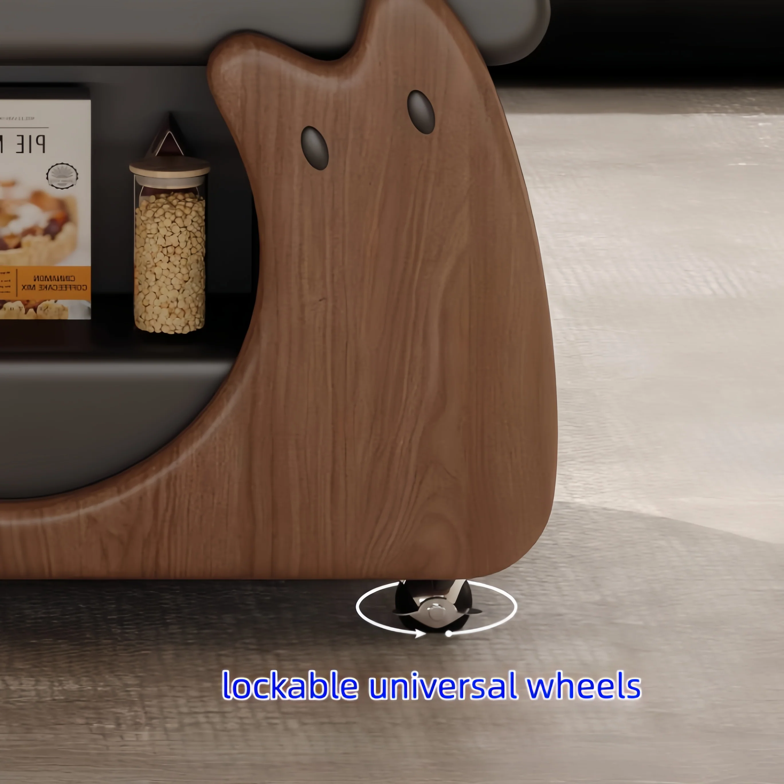 Solid Wood Liftable & Foldable Coffee Table with Storage and Universal Wheels - Image 9