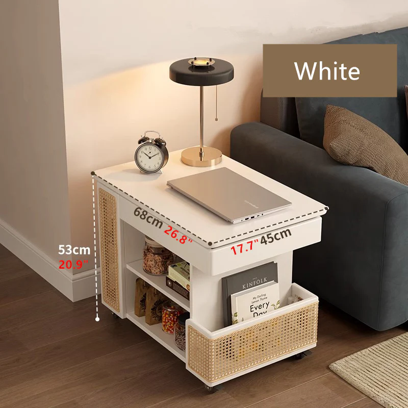 Solid Wood Liftable Tabletop Coffee Table with Storage and Universal Wheels - Image 10