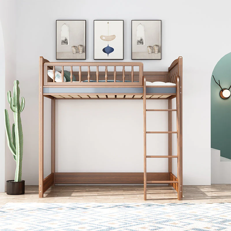 Solid Wood Loft Bed With Wardrobe and Desk - Image 6