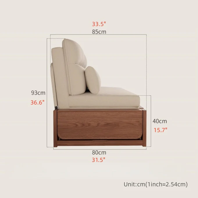 Solid Wood Metal Frame Convertible Sofa Bed with Hidden Storage - Image 10