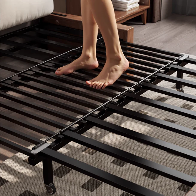 Solid Wood Metal Frame Convertible Sofa Bed with Hidden Storage - Image 7