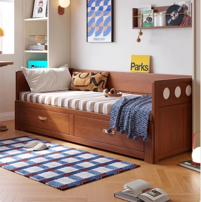 Solid Wood POLKA Pull Out Sofa Bed with Underneath Storage Drawers - Image 14