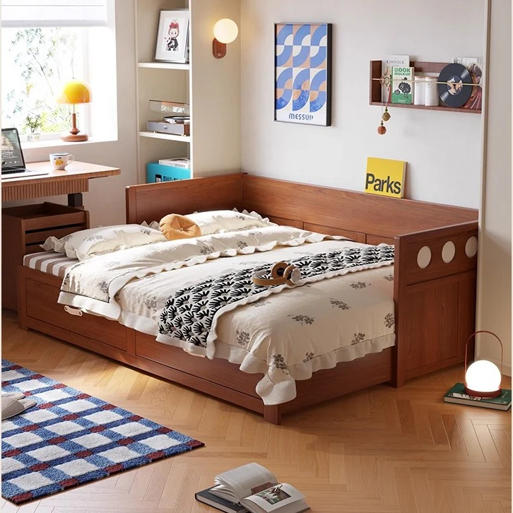 Solid Wood POLKA Pull Out Sofa Bed with Underneath Storage Drawers - Image 15
