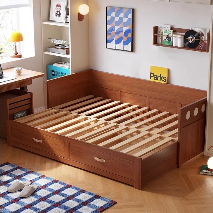 Solid Wood POLKA Pull Out Sofa Bed with Underneath Storage Drawers - Image 17