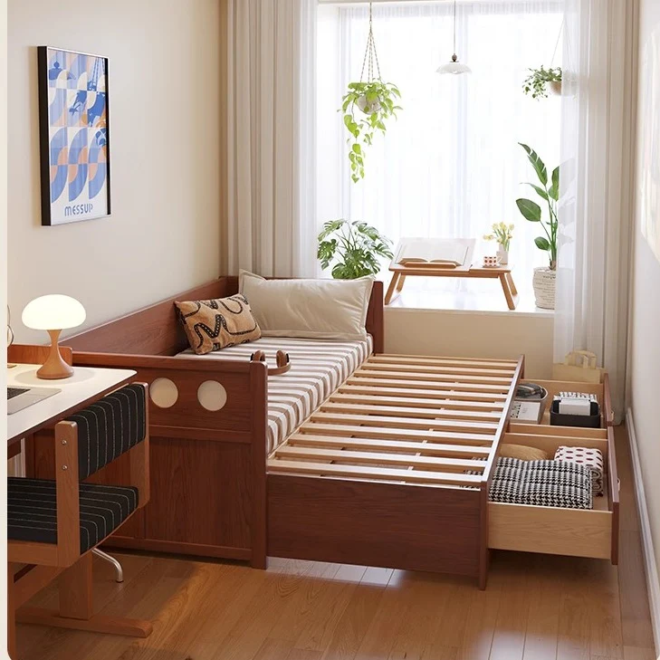 Solid Wood POLKA Pull Out Sofa Bed with Underneath Storage Drawers - Image 18