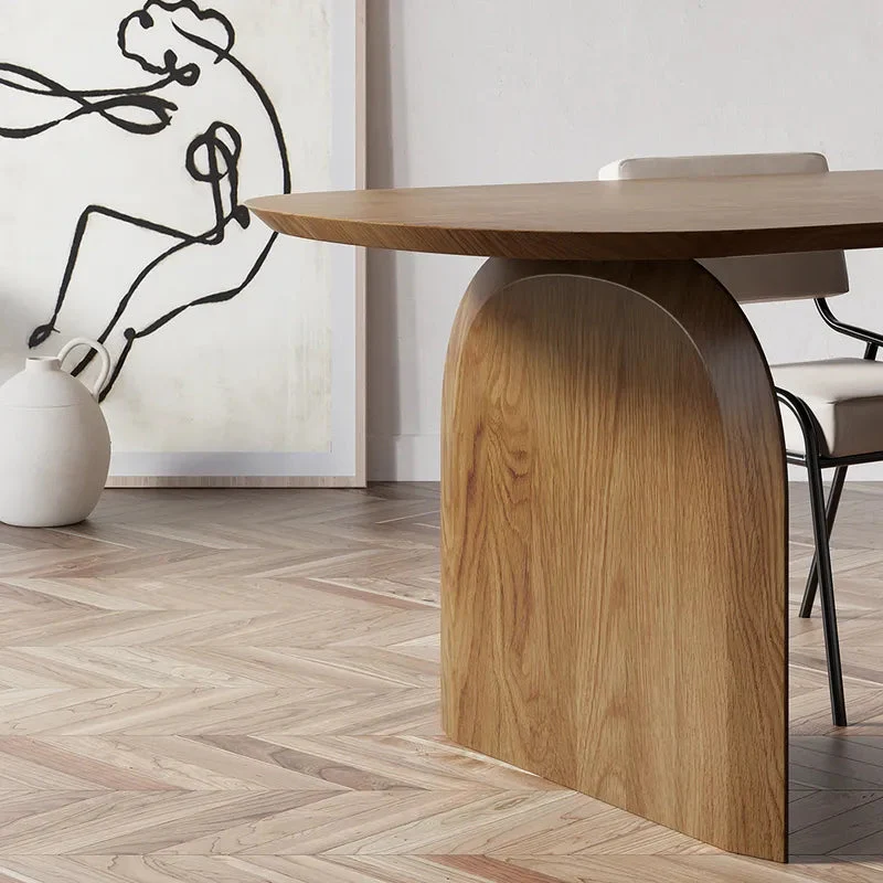 Solid Wood Top & Pedestals Dining Table - Image 5