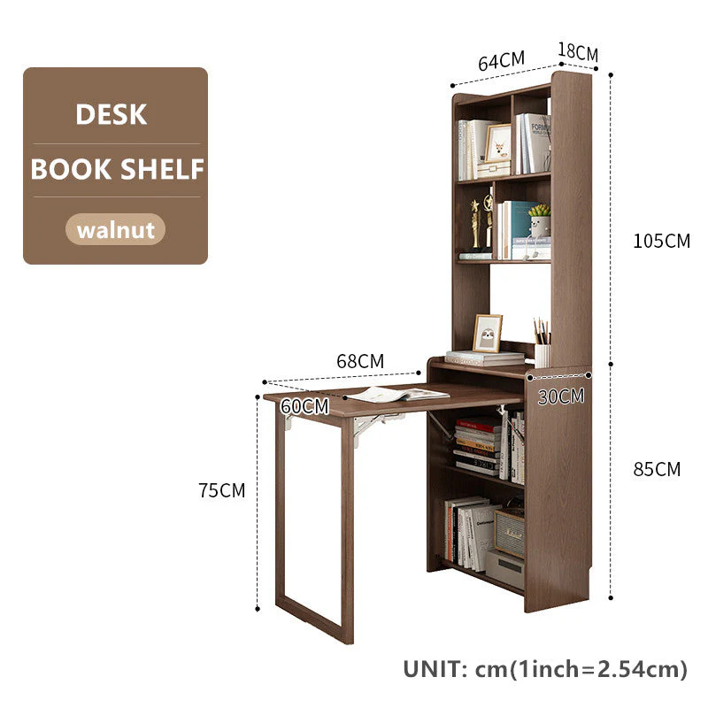 Space Saver Foldable Computer Writing Table With Book Shelf - Image 10