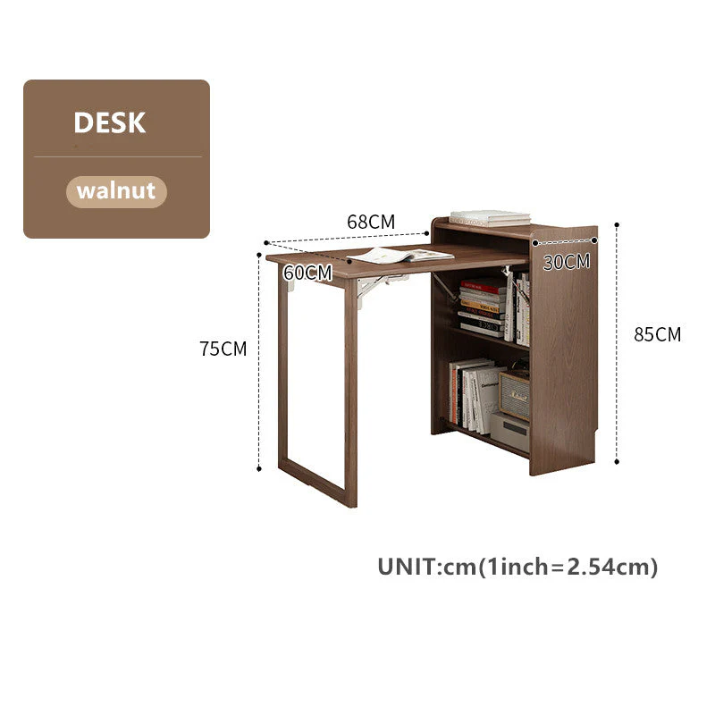 Space Saver Foldable Computer Writing Table With Book Shelf - Image 11