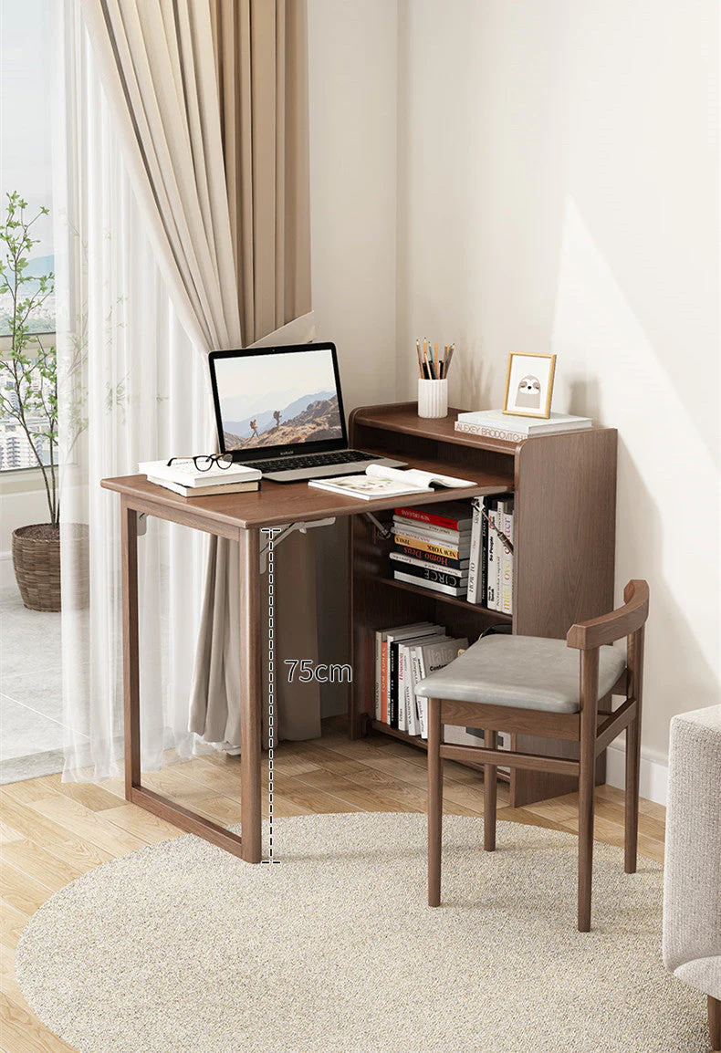 Space Saver Foldable Computer Writing Table With Book Shelf - Image 5