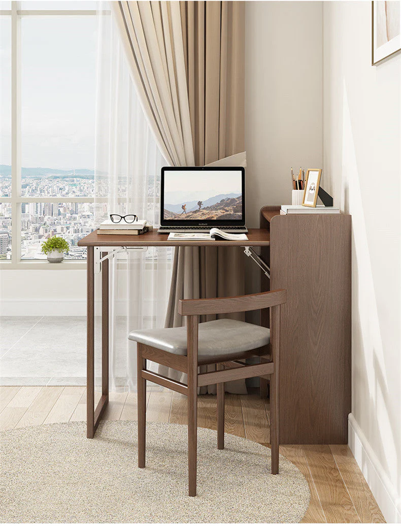 Space Saver Foldable Computer Writing Table With Book Shelf - Image 6