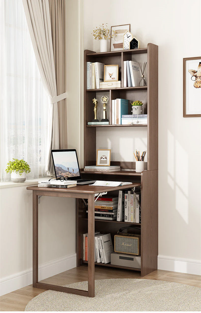 Space Saver Foldable Computer Writing Table With Book Shelf - Image 7