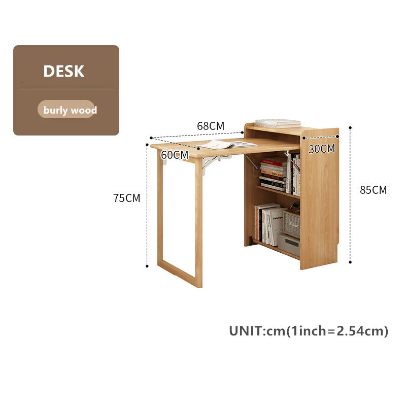 Space Saver Foldable Computer Writing Table With Book Shelf - Image 8