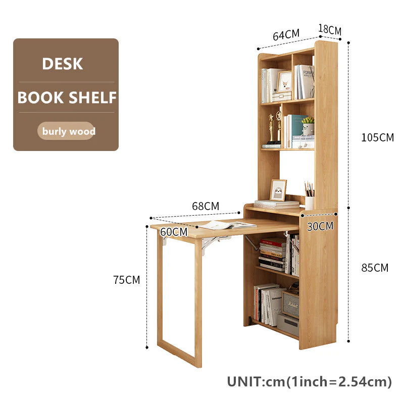 Space Saver Foldable Computer Writing Table With Book Shelf - Image 9