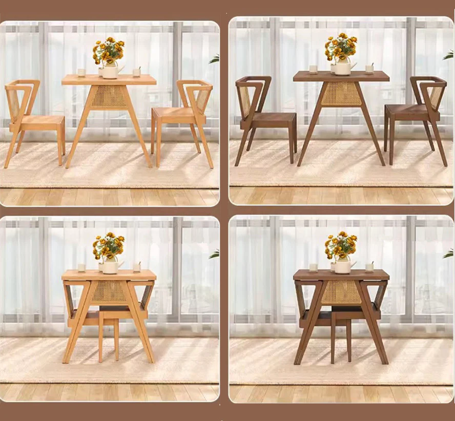 Space Saver Solid Wood Table with 2 Chairs Set - Image 10