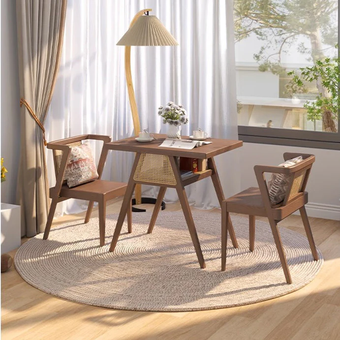 Space Saver Solid Wood Table with 2 Chairs Set - Image 4