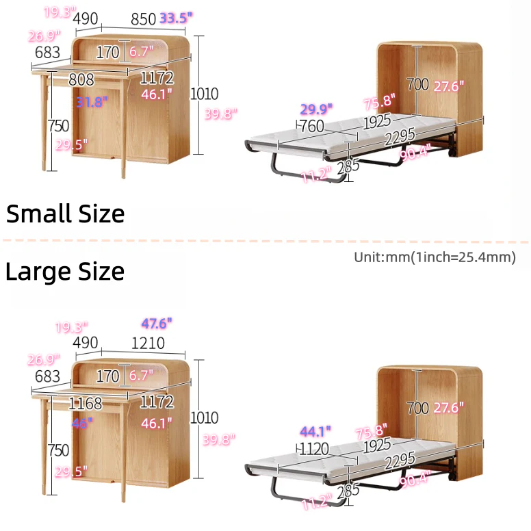 Space-Saving 3-in-1 Foldable Desk with Hidden Bed - Image 11