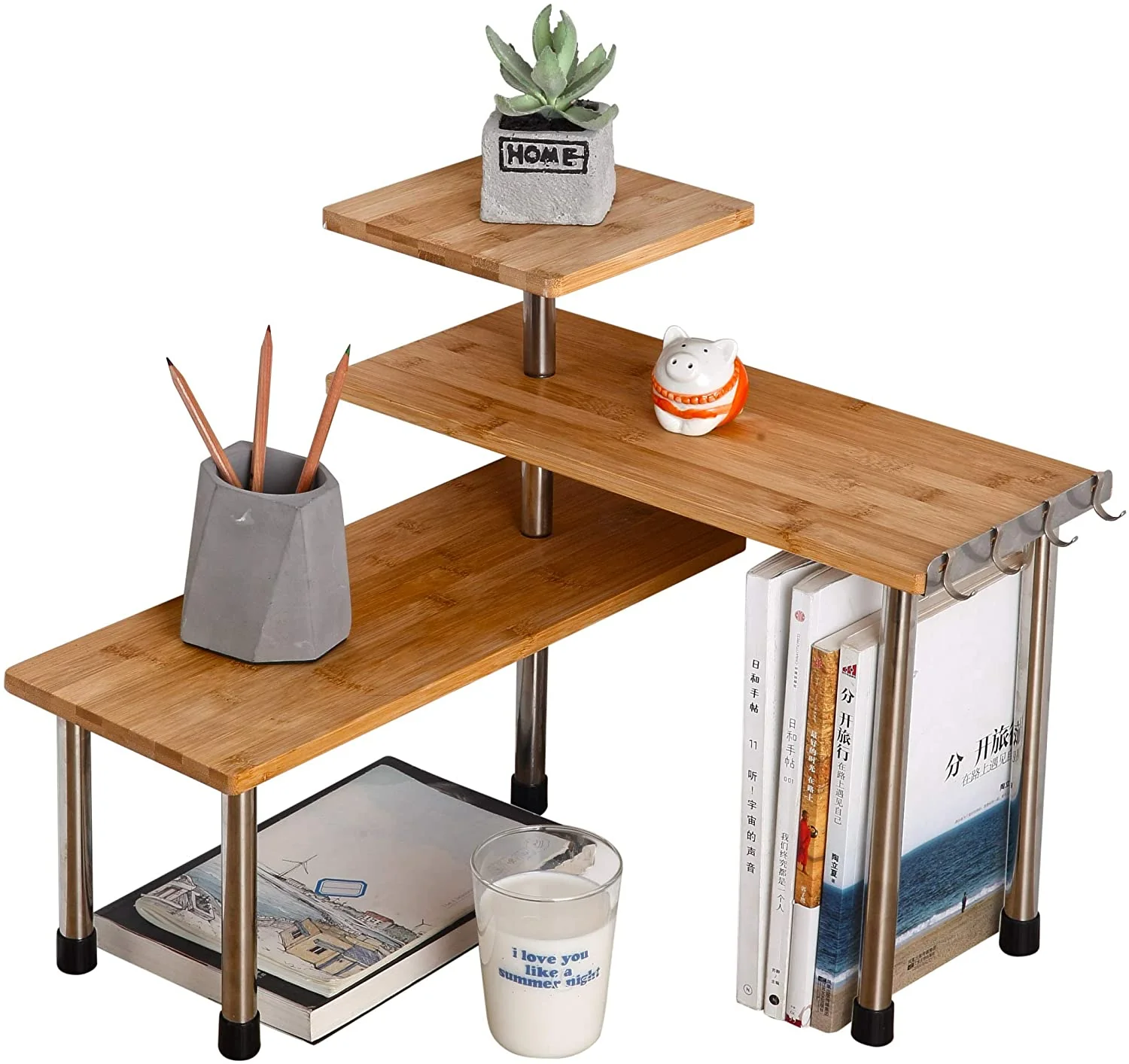 Space Saving 3 Tier Bamboo Countertop Corner Shelf Organizer - Image 8