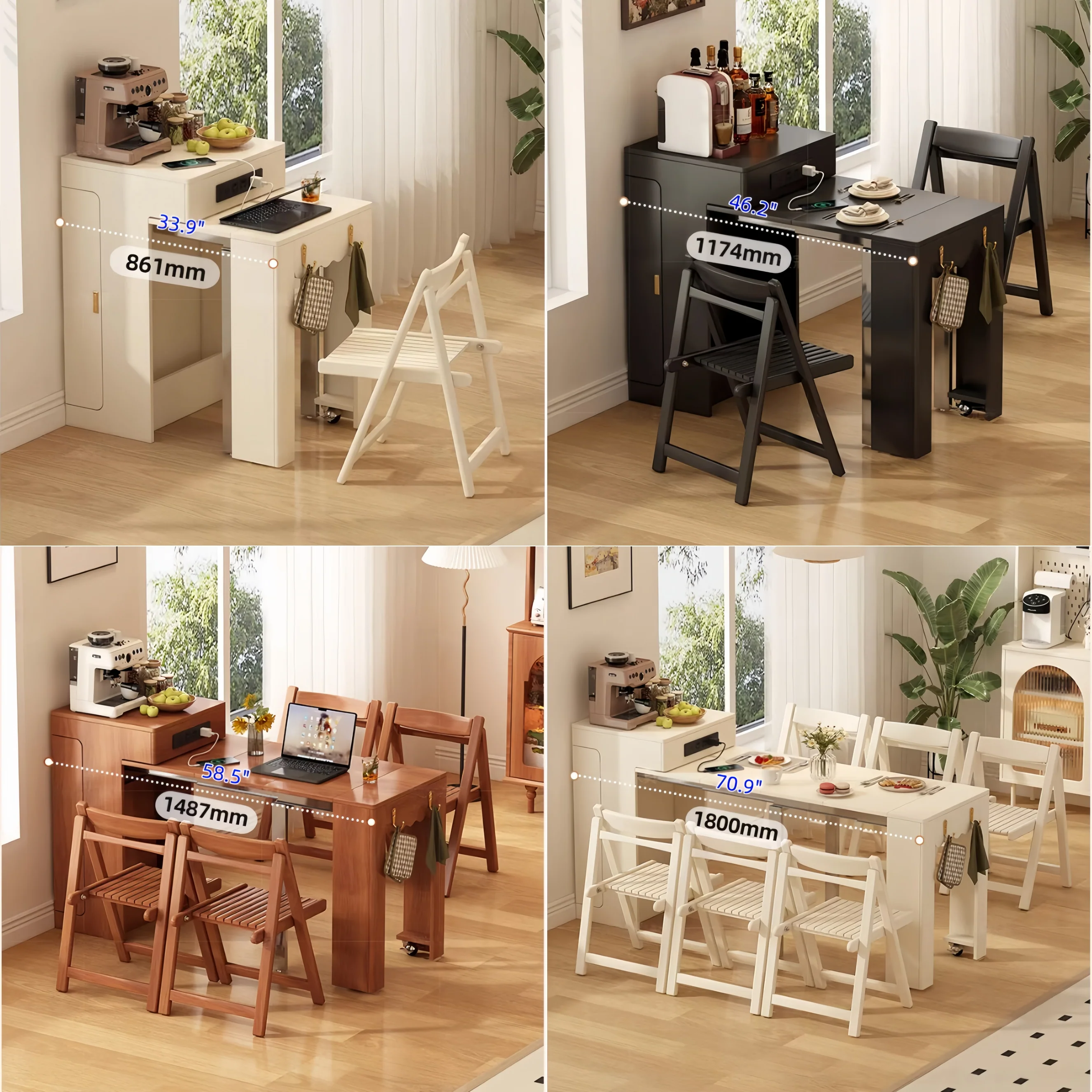 Space Saving Designed Mini Extendable Console Table For Apartments and Compact Room