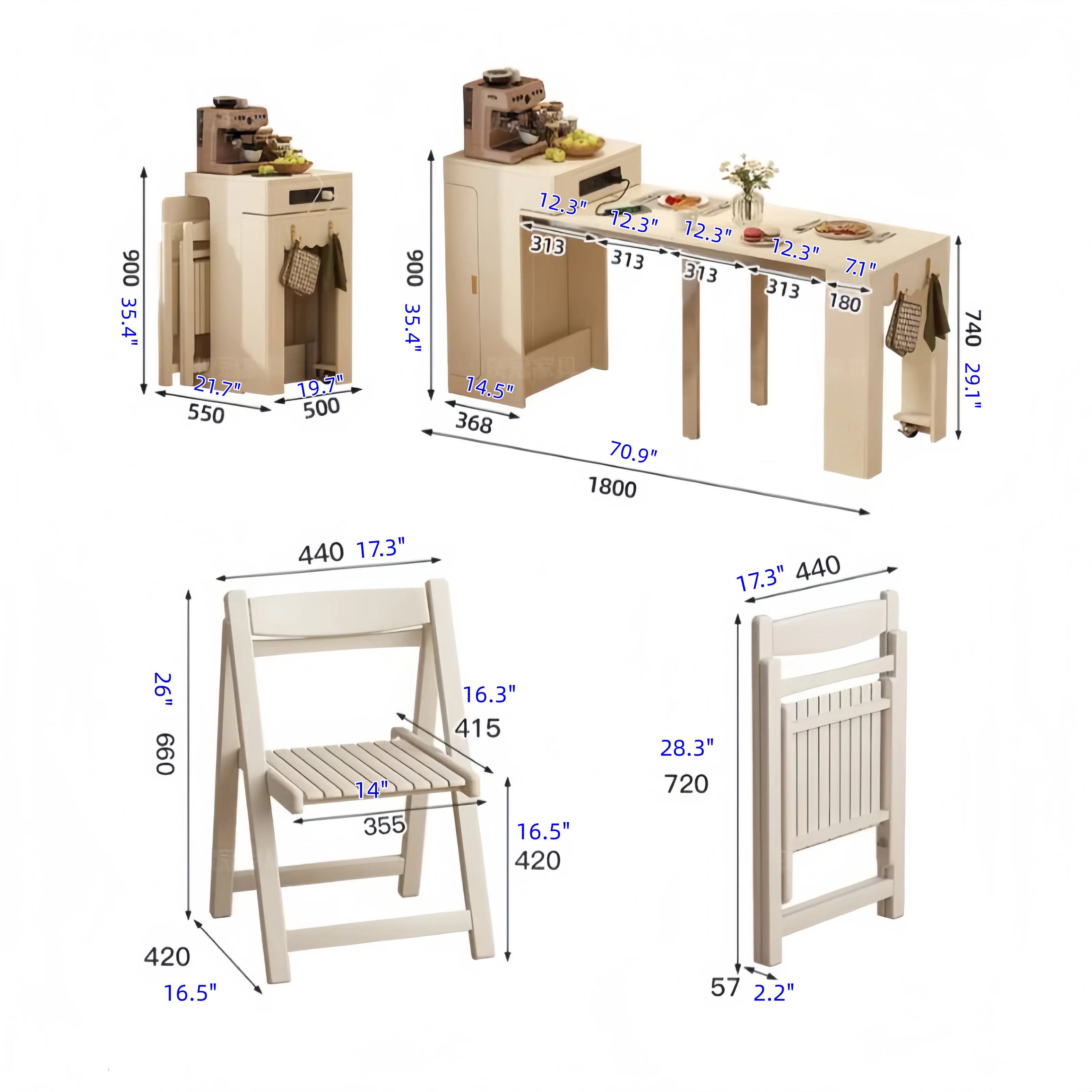 Space Saving Designed Mini Extendable Console Table For Apartments and Compact Room - Image 15