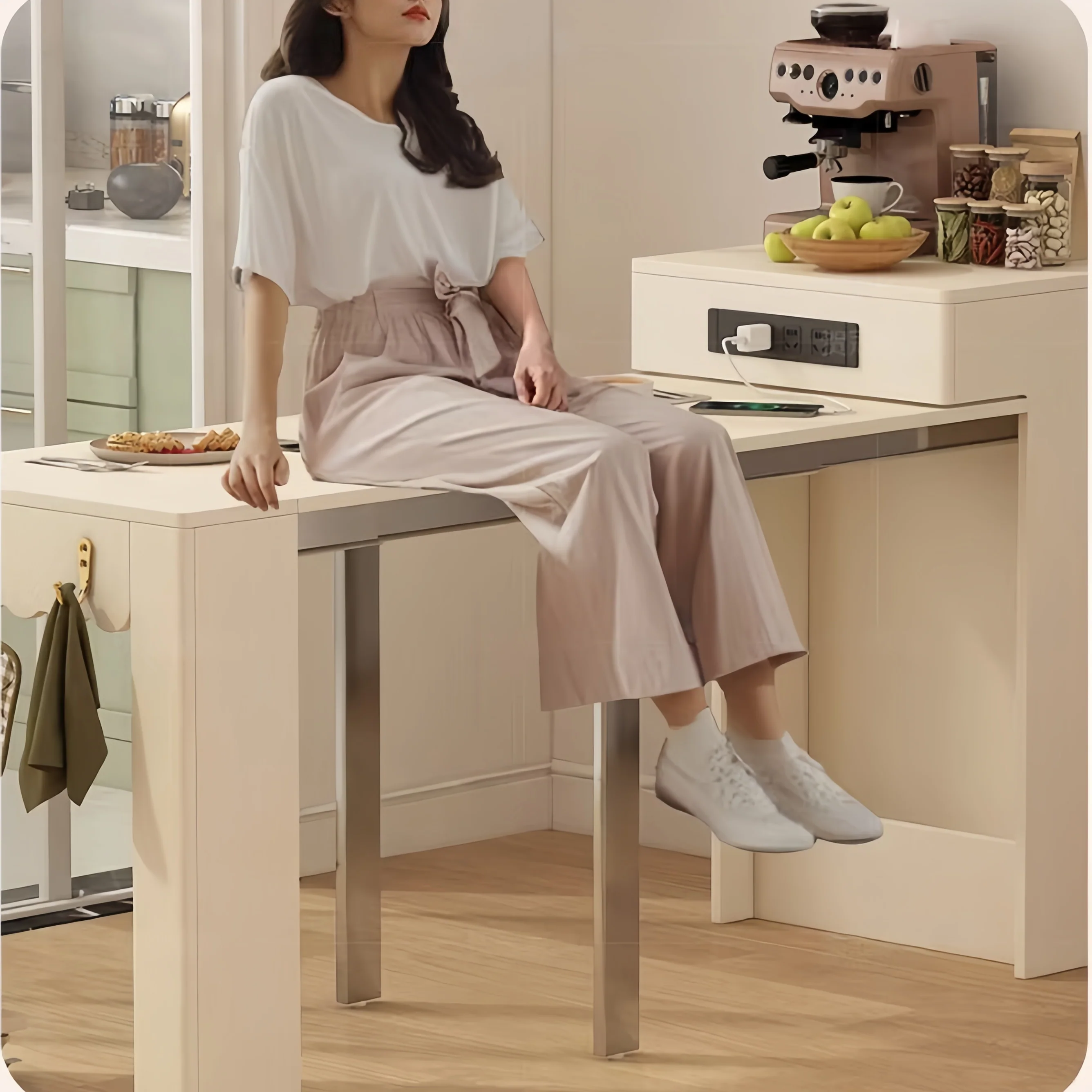 Space Saving Designed Mini Extendable Console Table For Apartments and Compact Room - Image 9