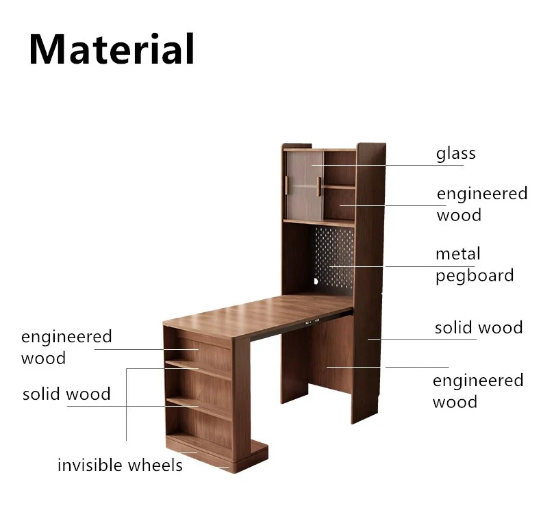 Space Saving Folding Desk with Display Cabinet - Image 10