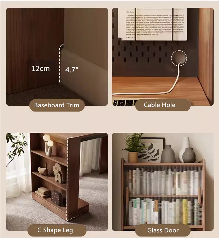 Space Saving Folding Desk with Display Cabinet - Image 8