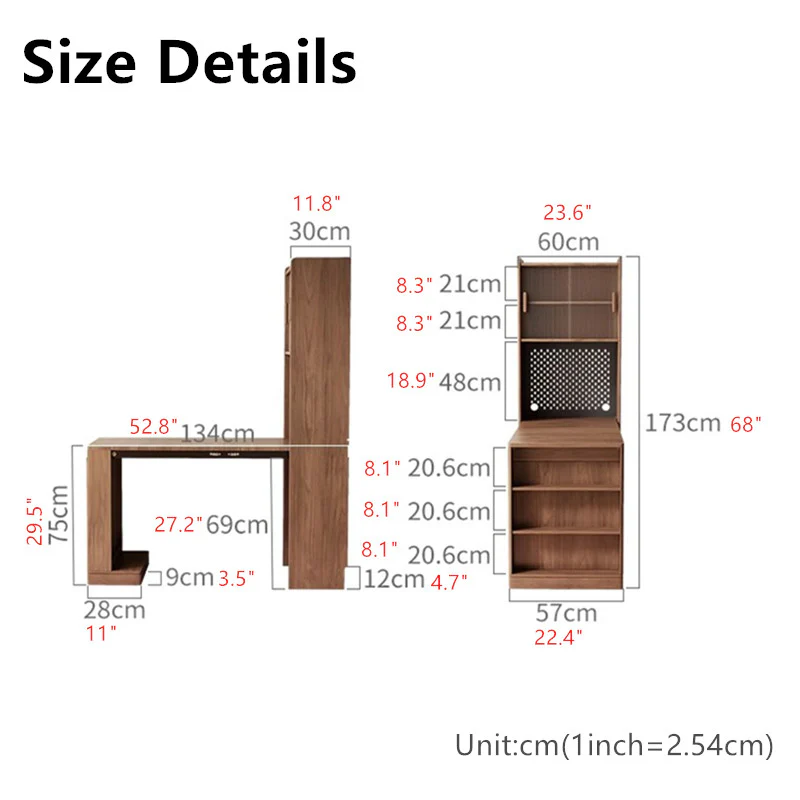 Space Saving Folding Desk with Display Cabinet - Image 9