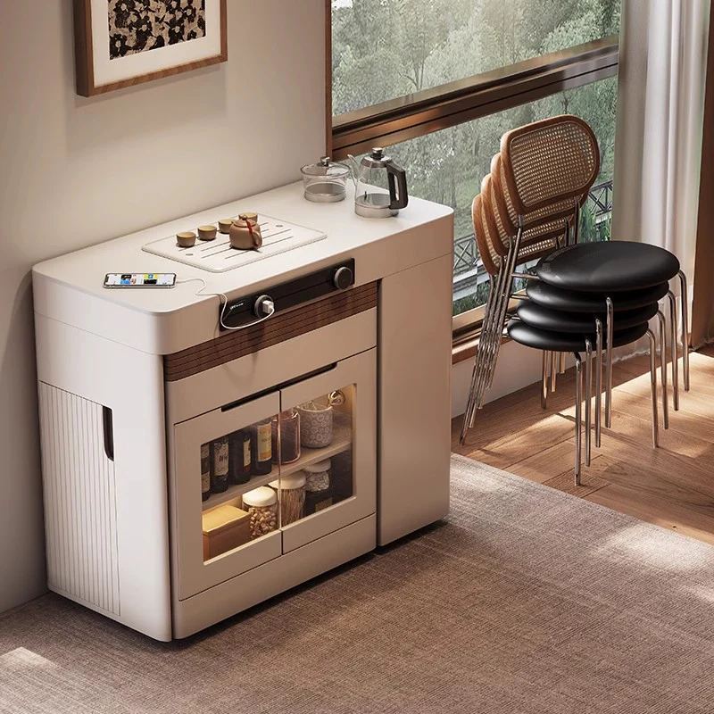 Space Saving Kitchen Island Table with Leaves and Universal Wheels - Image 2