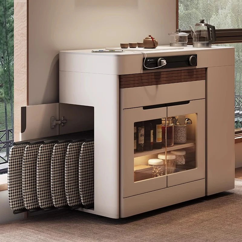 Space Saving Kitchen Island Table with Leaves and Universal Wheels - Image 3