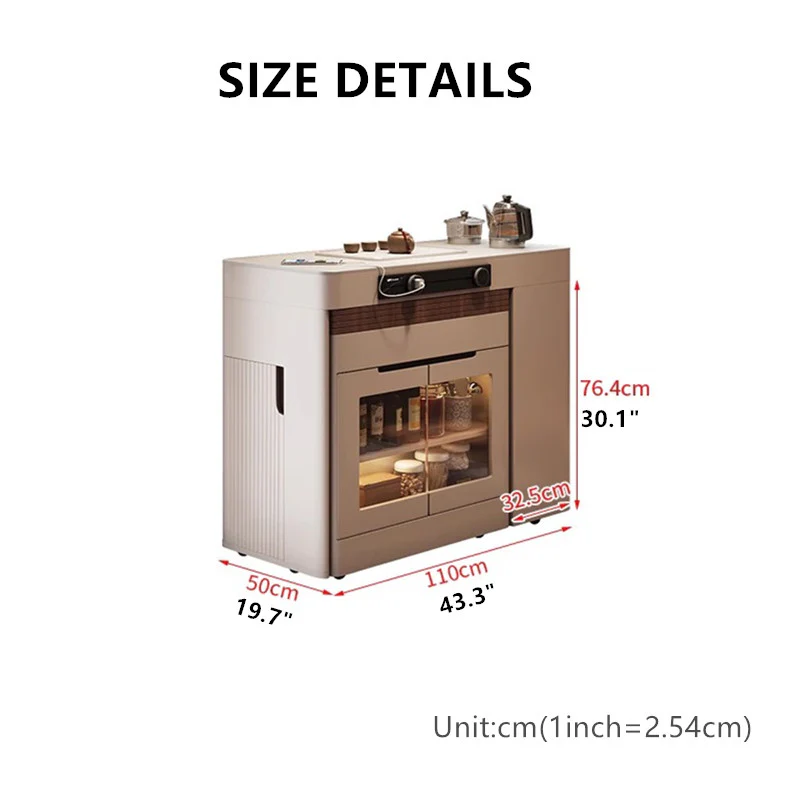 Space Saving Kitchen Island Table with Leaves and Universal Wheels - Image 6