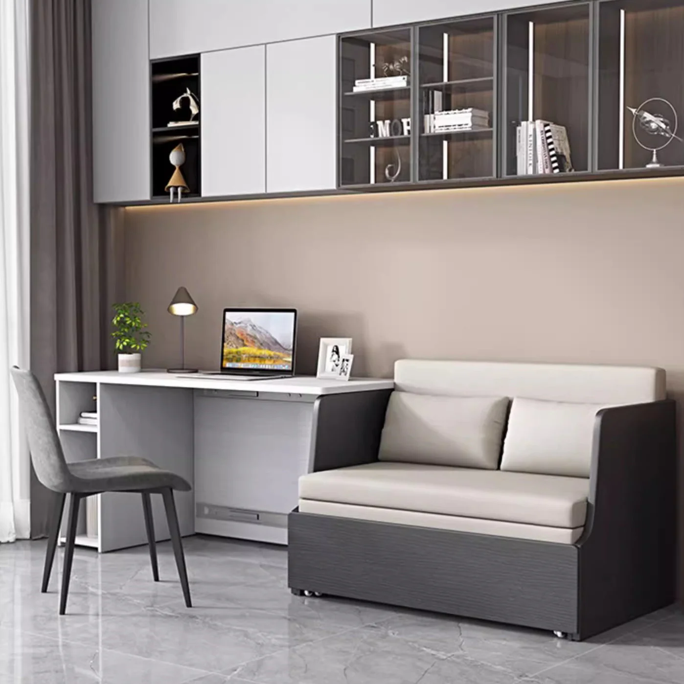 Space Saving Sofa Bed with Underneath Storage and  Computer Desk Set - Image 4