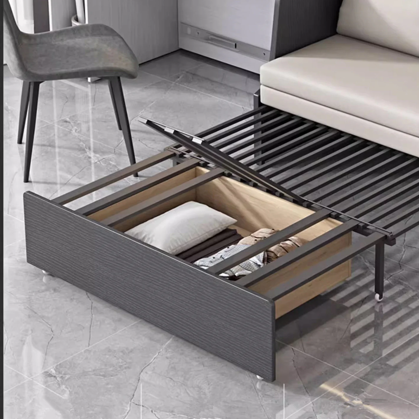 Space Saving Sofa Bed with Underneath Storage and  Computer Desk Set - Image 6