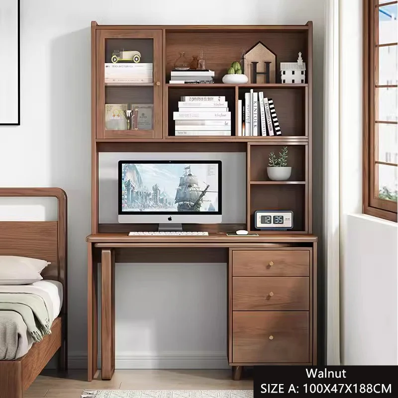 Space Saving Work Station with Shelf and Rotating Desk - Image 11
