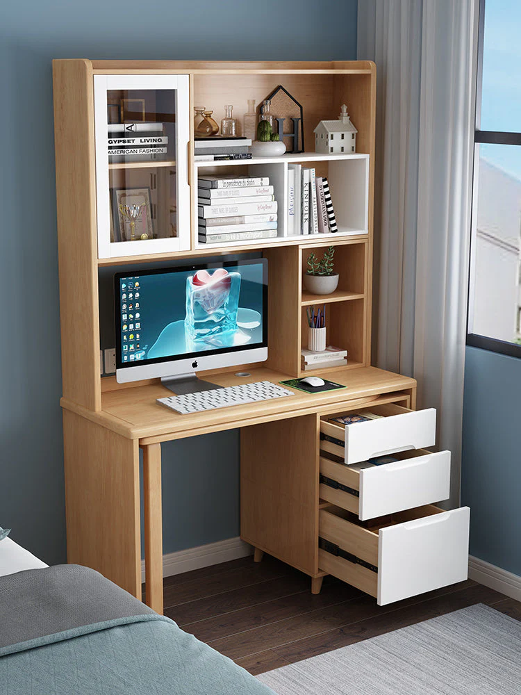 Space Saving Work Station with Shelf and Rotating Desk - Image 3